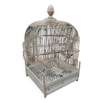 Cage à oiseaux bois ancien