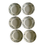6 assiettes creuses anciennes terre de fer Lonchamp Sapho