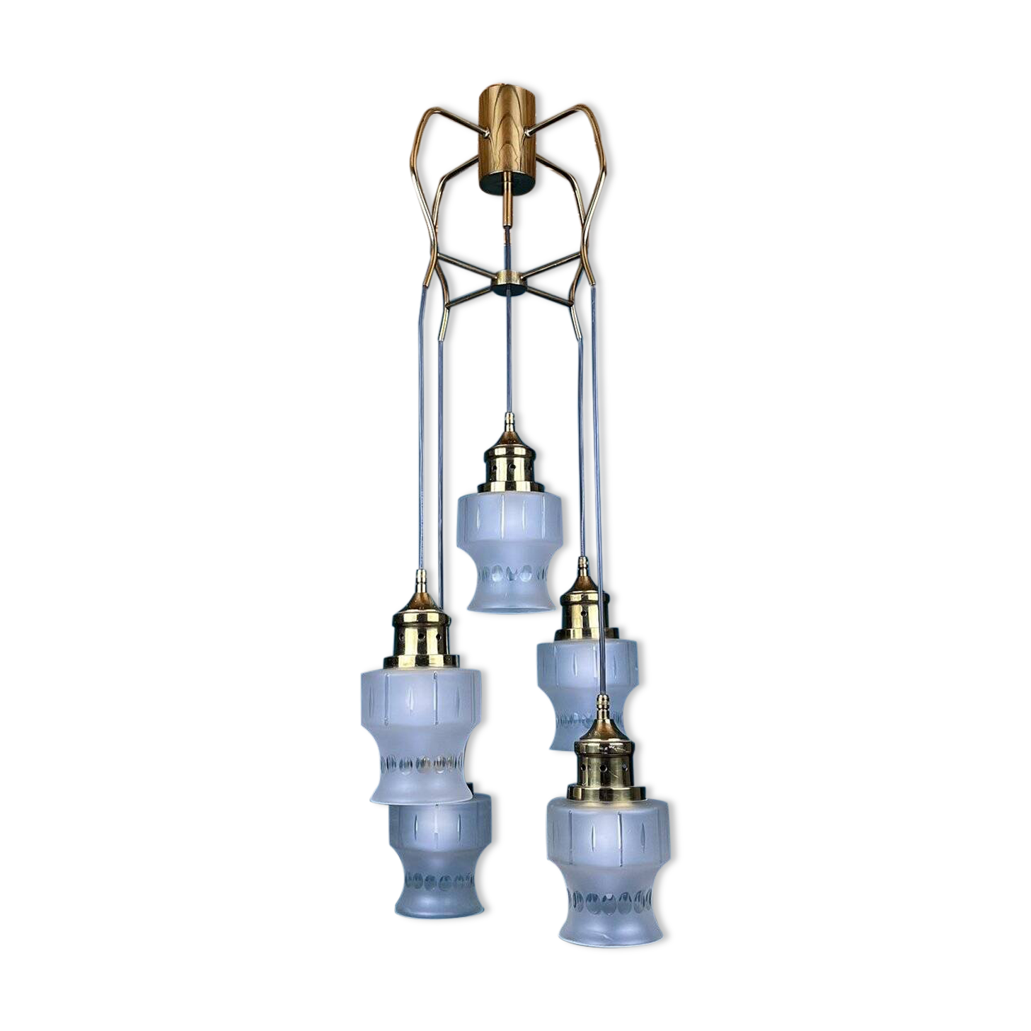 Mid-century glass cascade chandelier, Italy, 1970s.