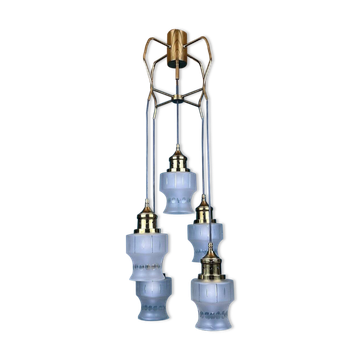 Mid-century glass cascade chandelier, Italy, 1970s.