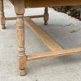 Extendable farmhouse table in raw oak, renovated