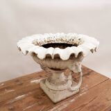 19th century cast iron basin, lion head handles