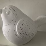 Lampe oiseau en porcelaine de biscuit