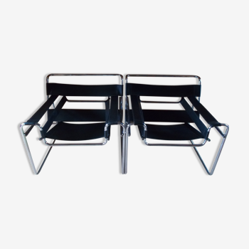 Lot de 2 fauteuils wassily b3 designer Marcel Breuer