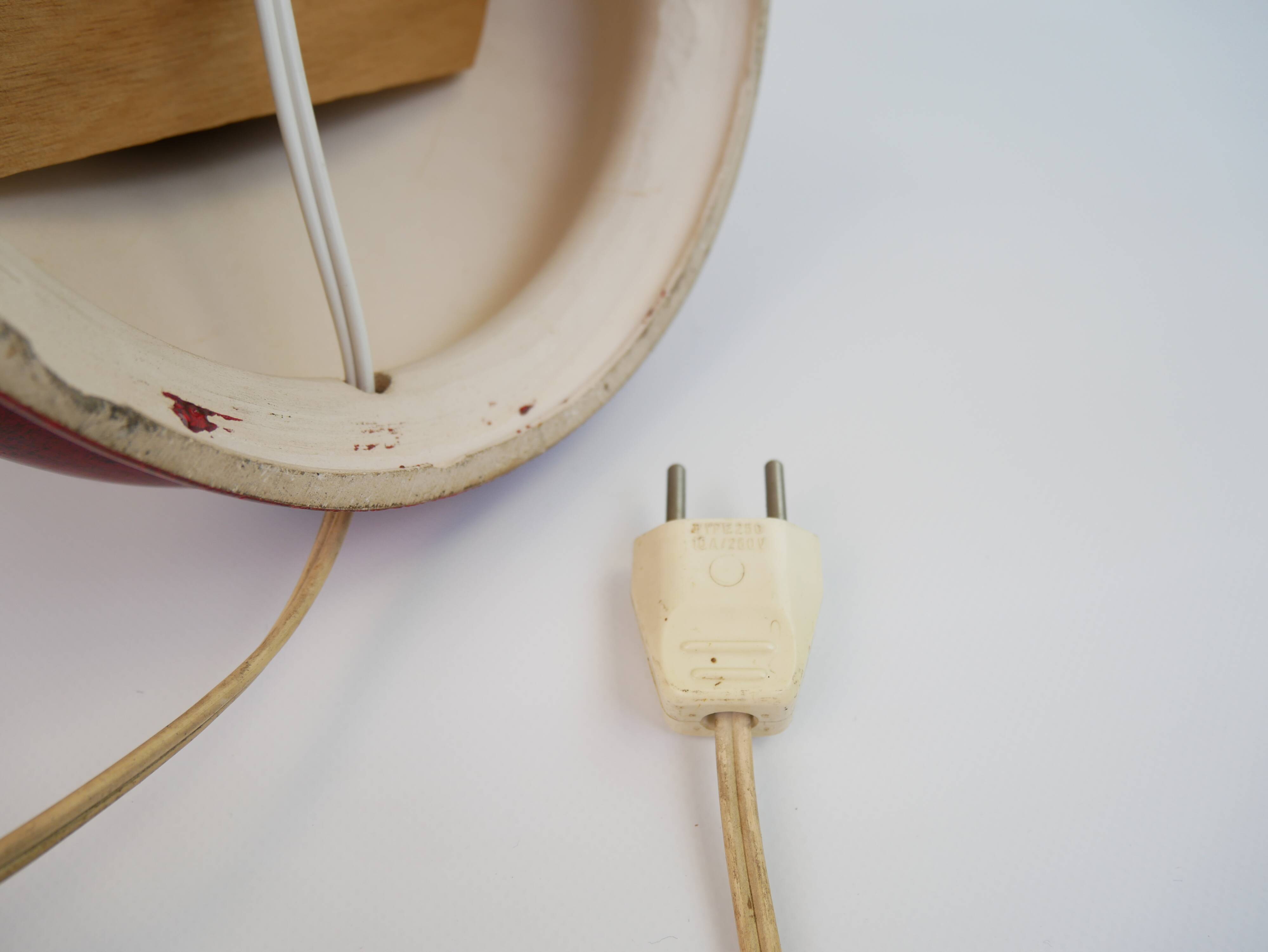 Large vintage red ceramic lamp