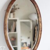 Old mirror beveled oval