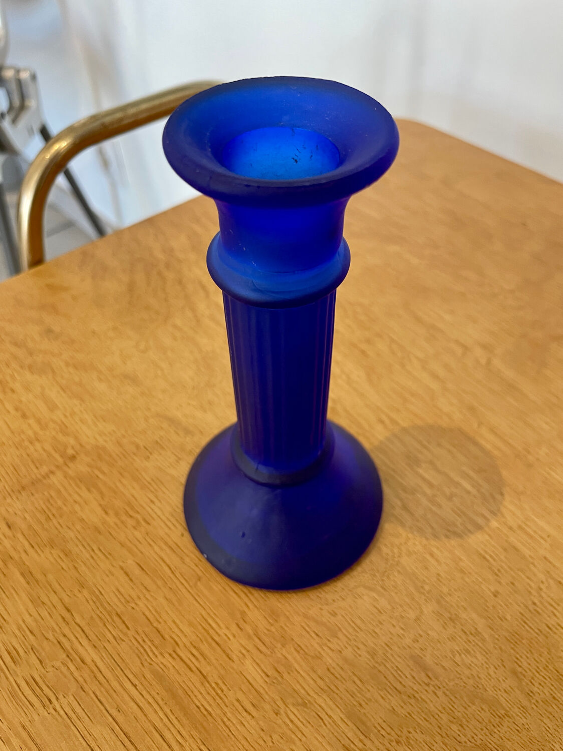 Polished glass candle holder