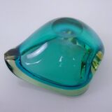 Brown & Turquoise Sommerso Murano Glass Ashtray, Italy, 1960s