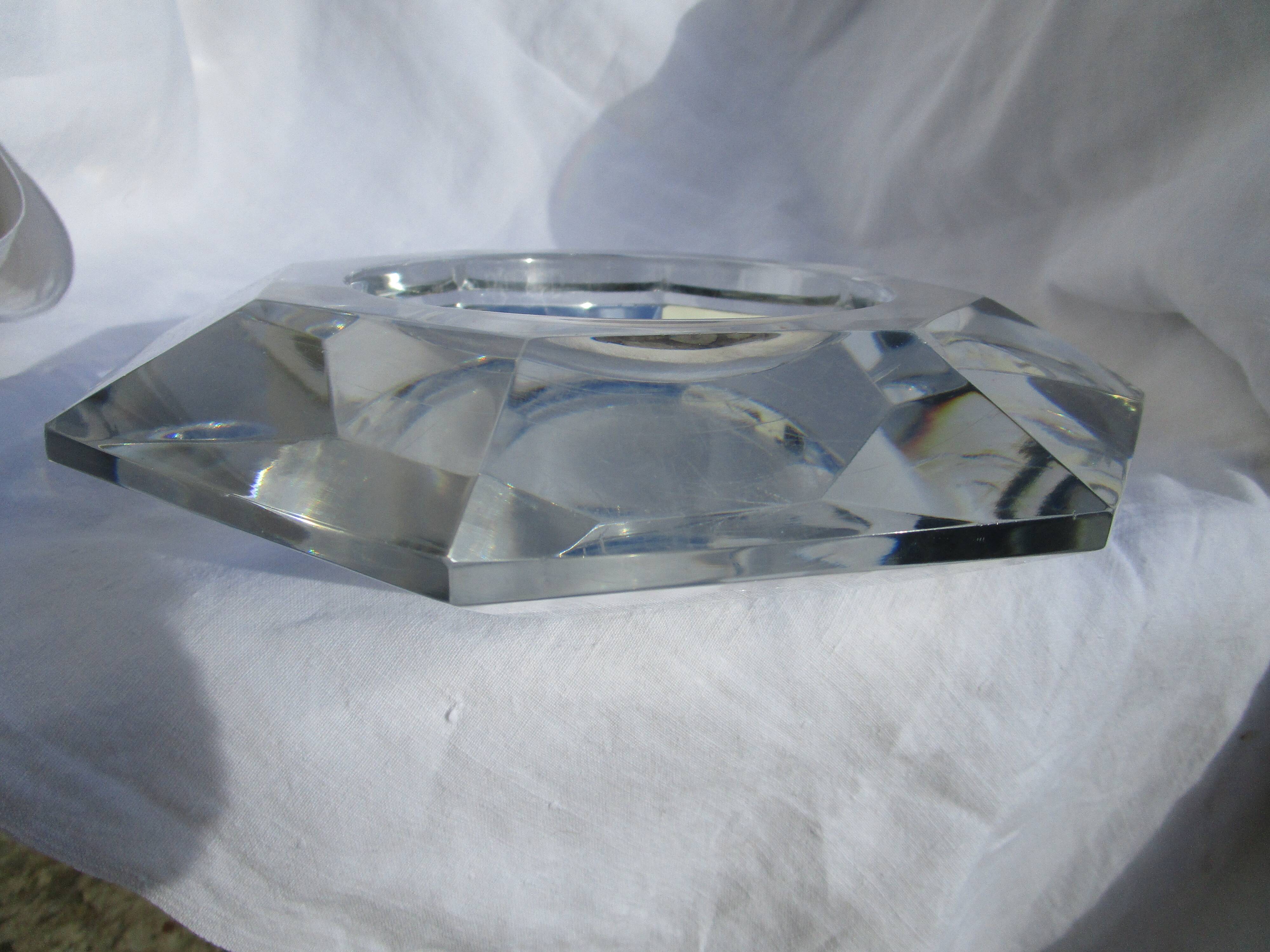 Large crystal ashtray Val Saint Lambert