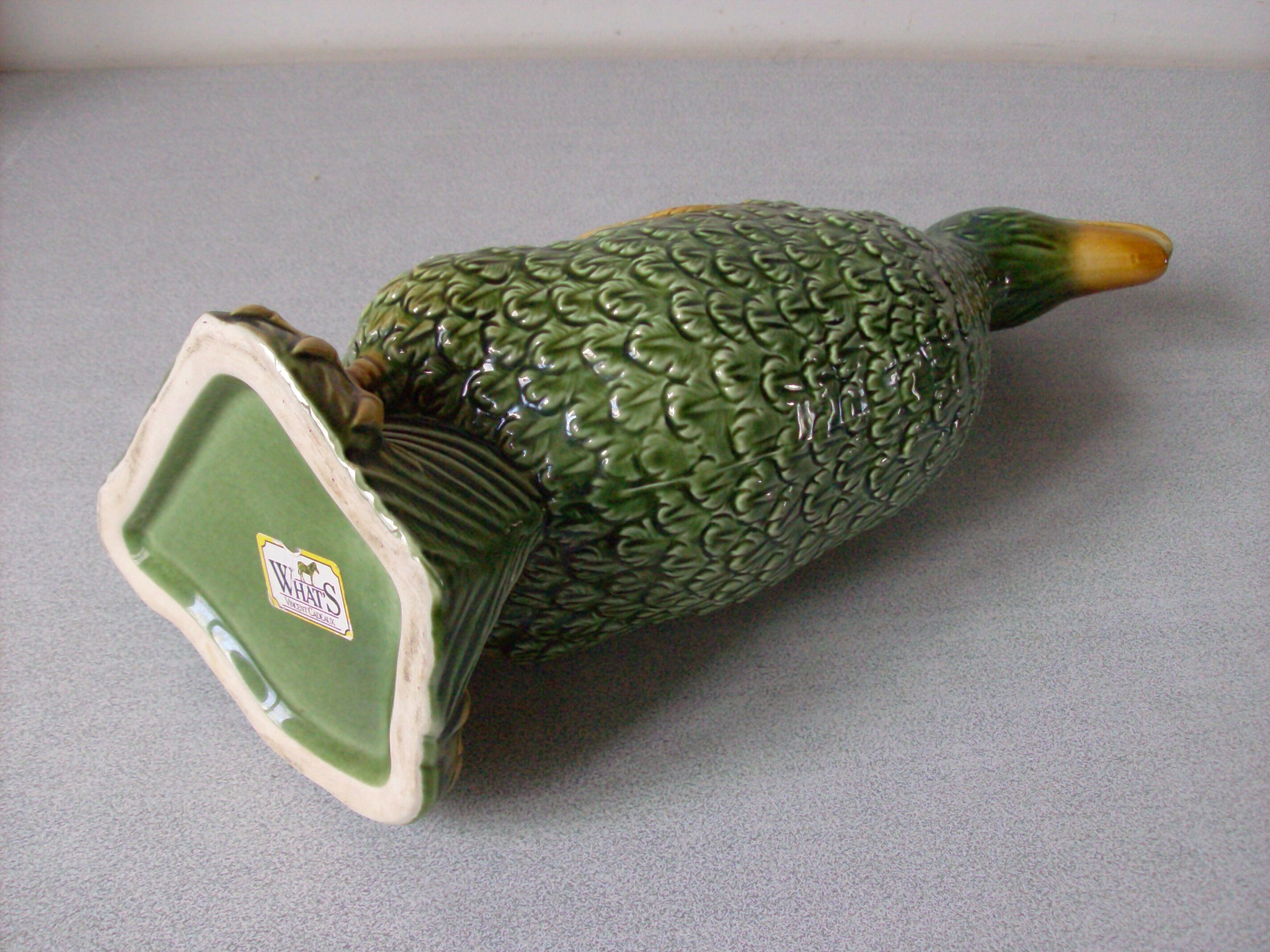 Duck jug carafe ceramic slip What's Vincent 28 cm
