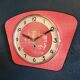 Vintage formica clock silent wall clock "Bayard red"