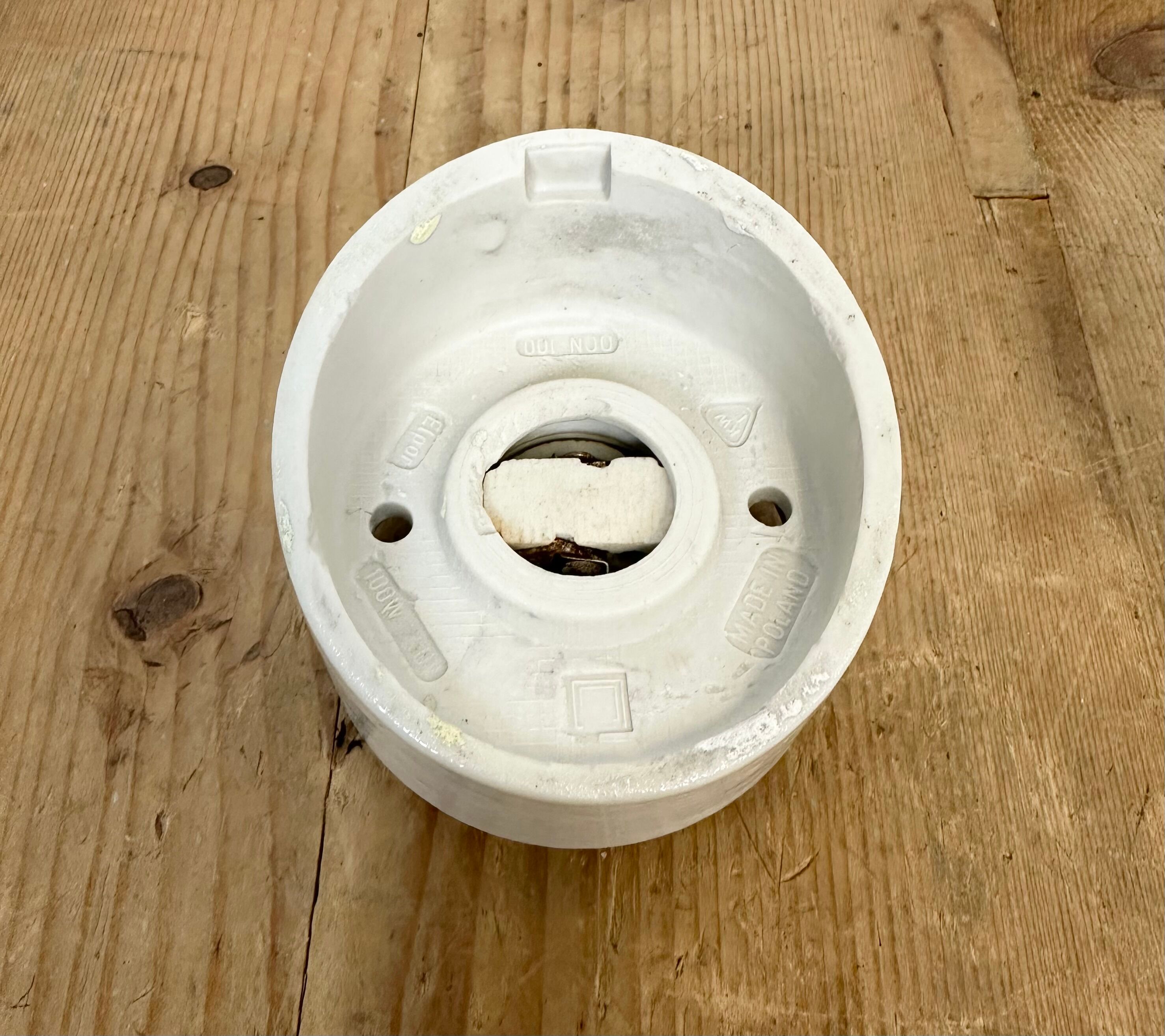 Applique murale en porcelaine blanche vintage, années 1970