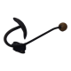 Old metal hook and wooden ball