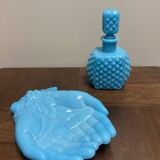 Coupelle à bijoux mains en opaline bleue