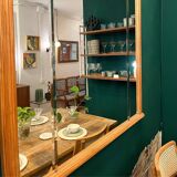 Miroir vintage avec cadre en bois sculpté