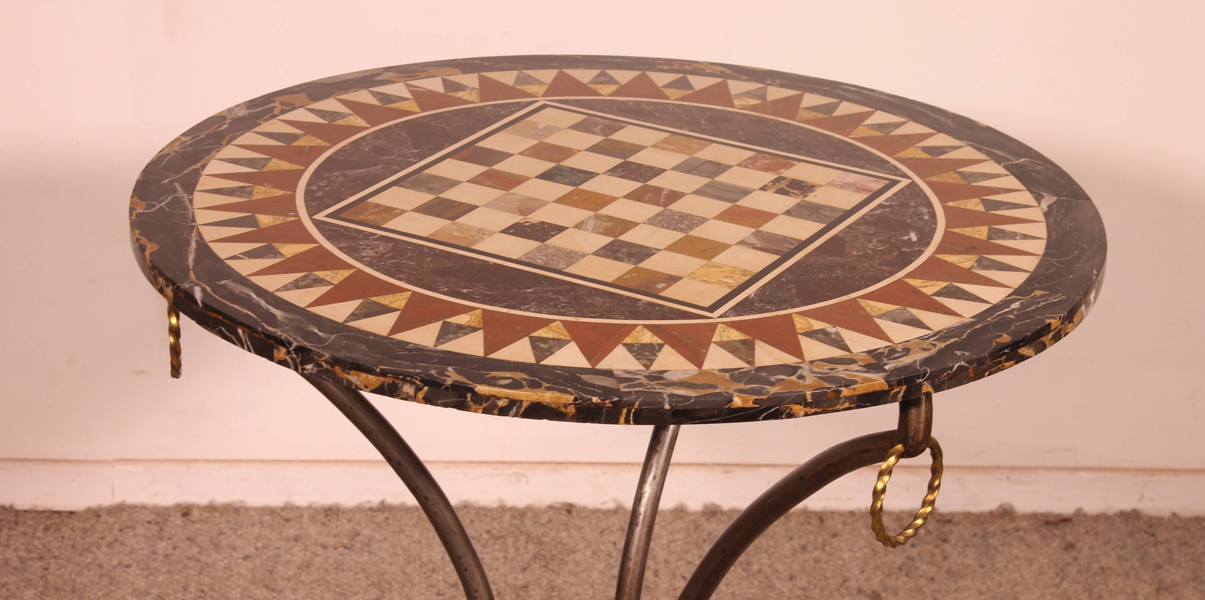 gueridon with a pietra dura top featuring a game board - 18th century