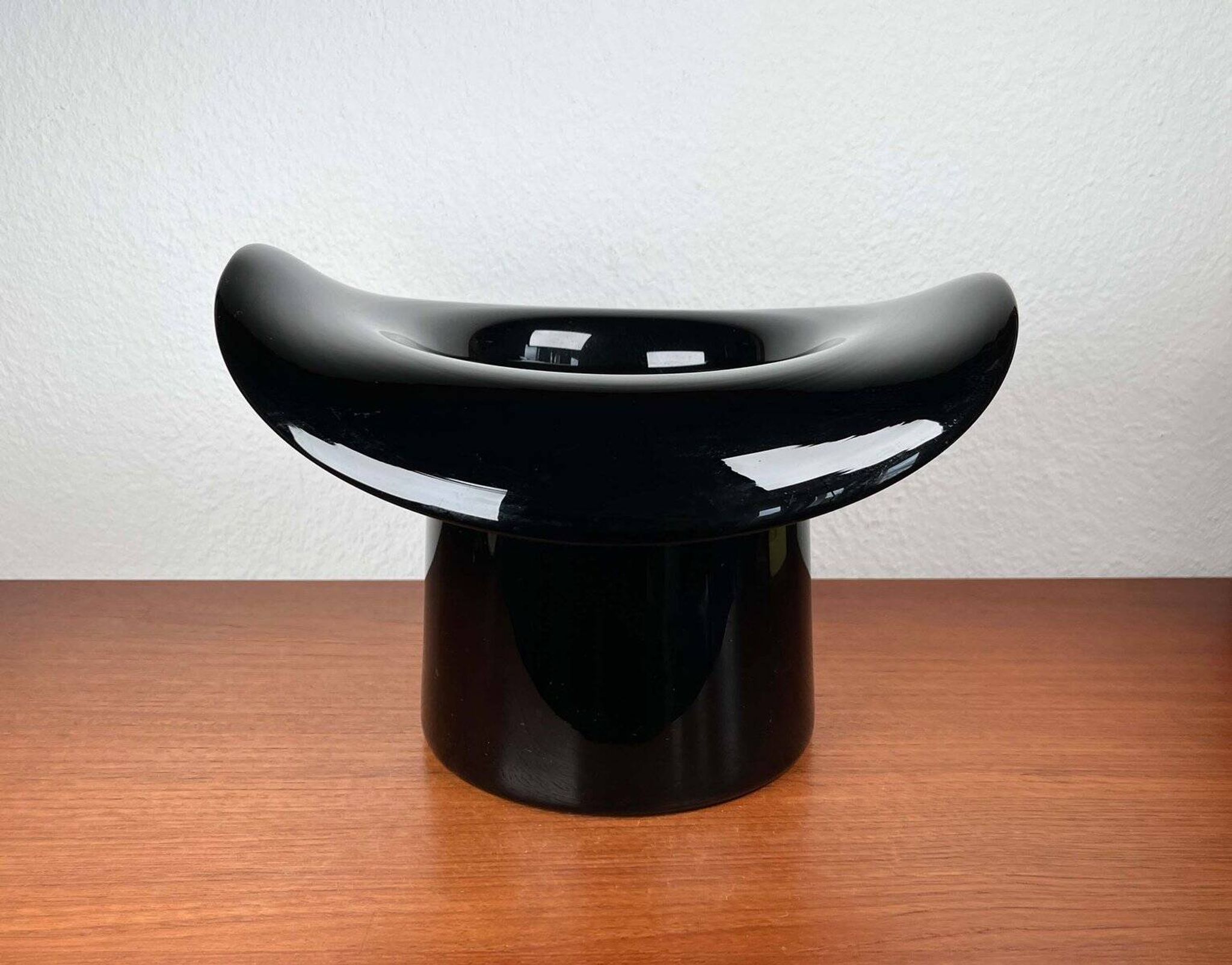 Vintage Italian vase top hat in Murano glass, 1980s.