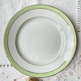 6 Vintage French Orchies "VILLARS" dinner plates 1950 white green gold
