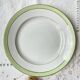 6 Assiettes plates vintage Française Orchies "VILLARS" 1950 blanche verte dorée