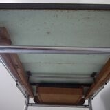 Black and white marbled formica table