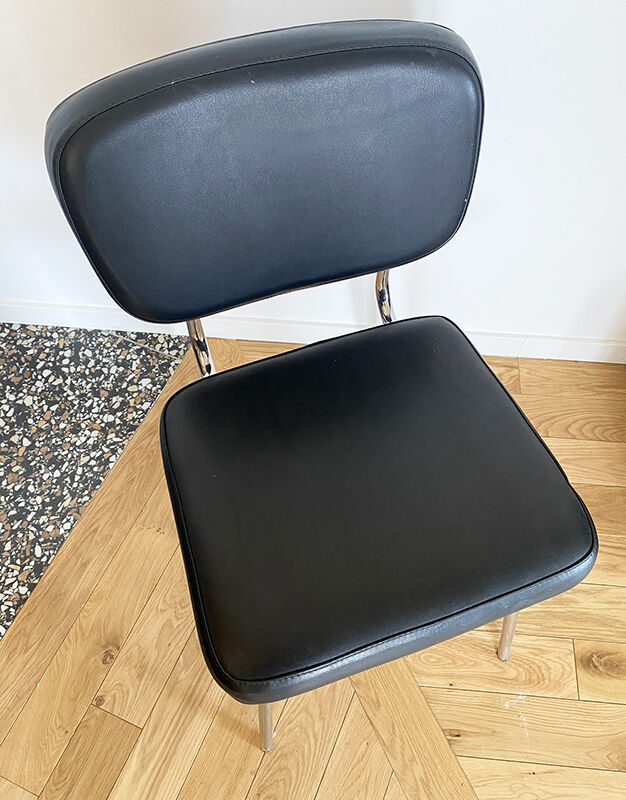 Black leatherette chair