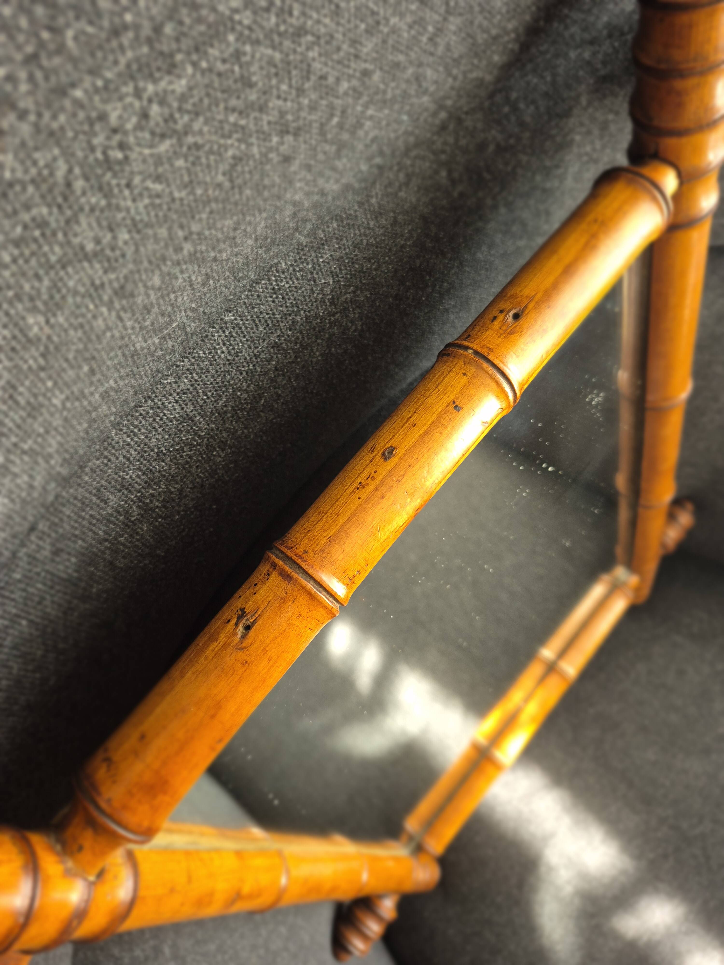 Vintage belle epoque bamboo mirror