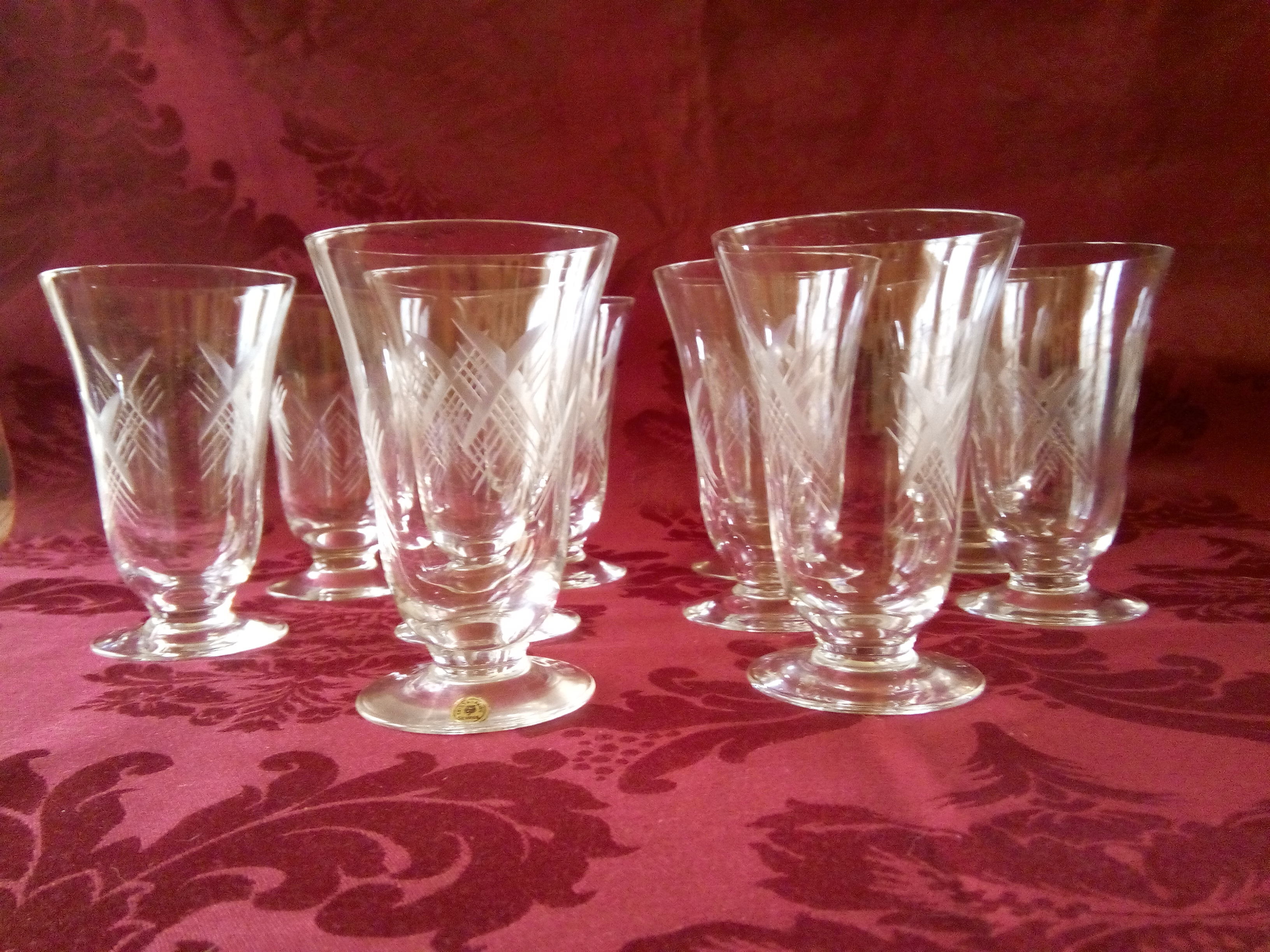 10 cristallerie de sevres wine glasses