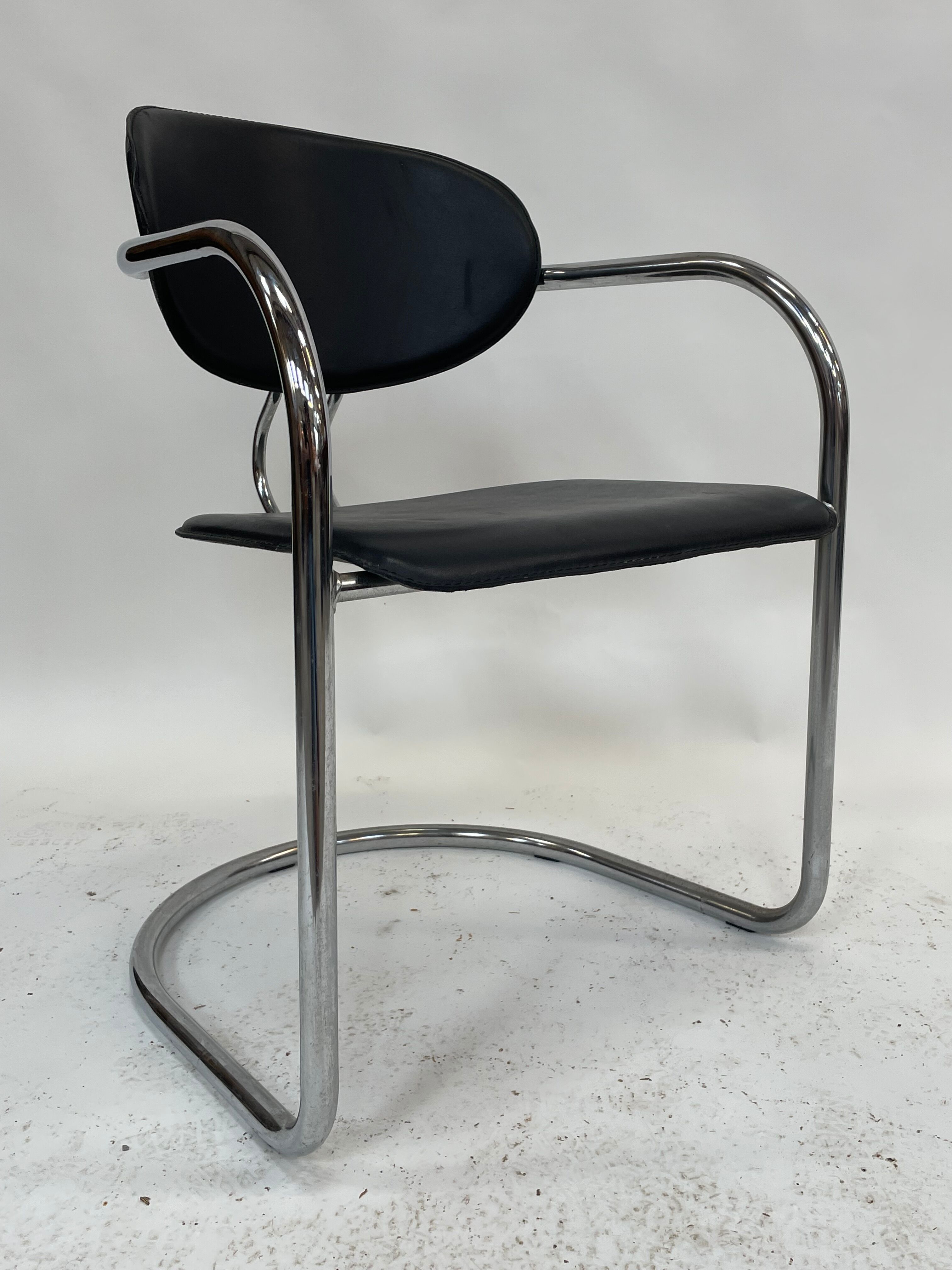 Vintage dining chair effezeta made in Italy design chrome
