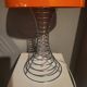 Lampe champignon orange et chrome,style Verner Panton,1970,80