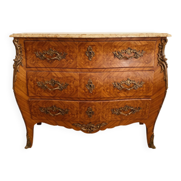 Antique Louis XV commode inlaid with a marble top