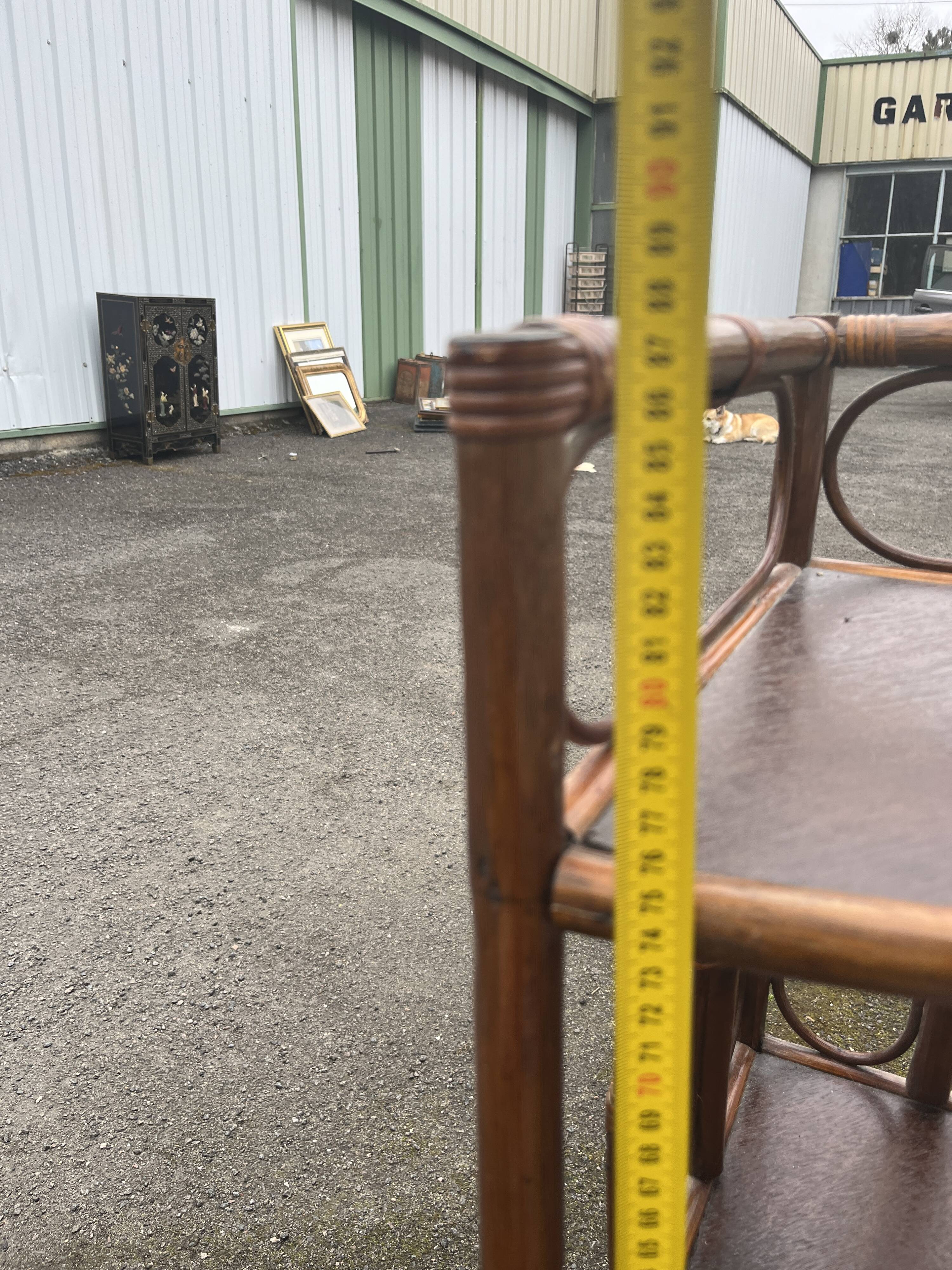 Vintage rattan corner shelf 87 cm