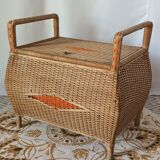 Coffre de rangement en osier vintage