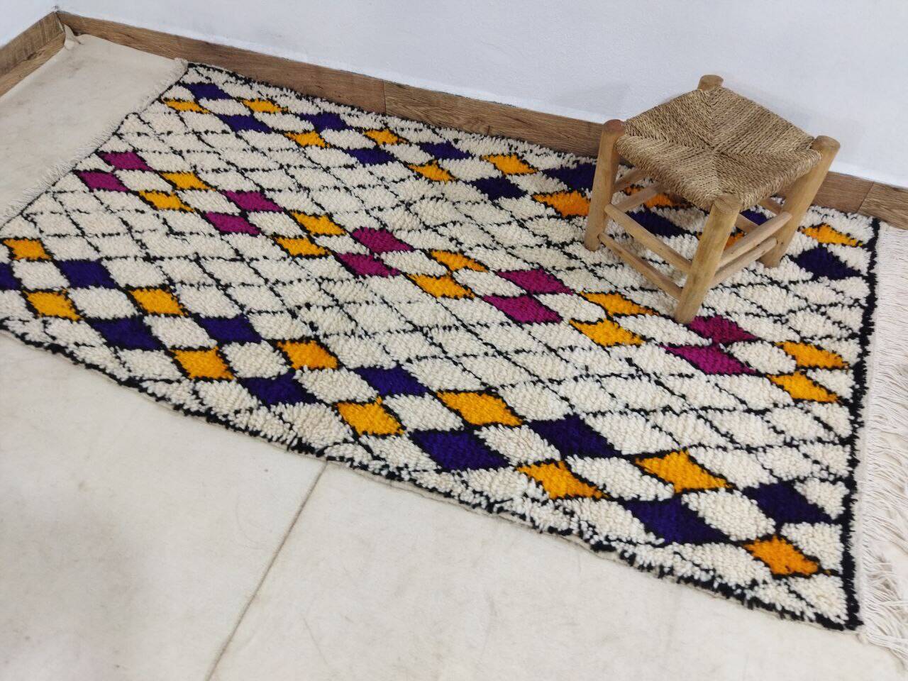 Handmade moroccan berber rug 190 x 100 cm