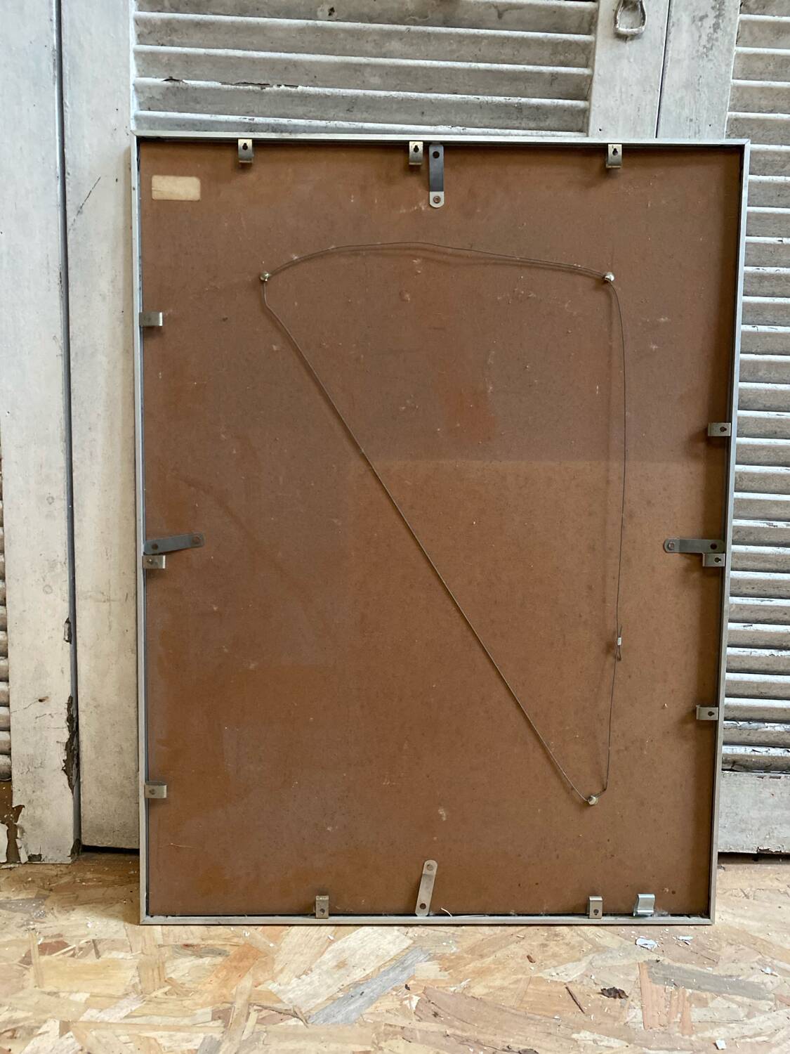 Old Oil On Paper JULIE Boat 89 + Grey Aluminum Frame