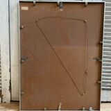 Old Oil On Paper JULIE Boat 89 + Grey Aluminum Frame