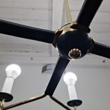 Mid century Italian Brass Chandelier (Attributed to Stilnovo) with 8 Arms Italy.