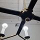 Mid century Italian Brass Chandelier (Attributed to Stilnovo) with 8 Arms Italy.