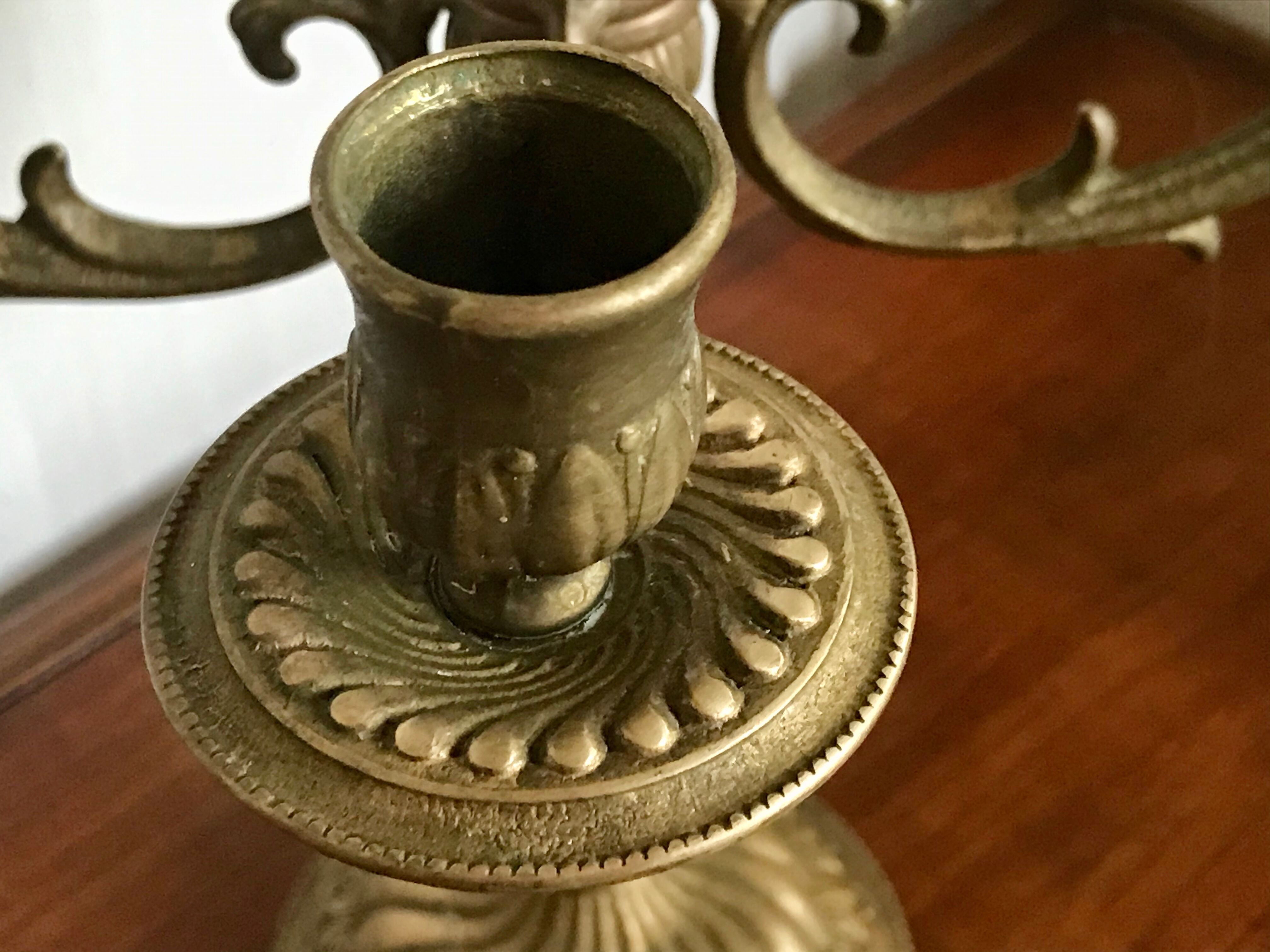 Chandelier five brass fires