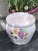 Large slip cover in white enameled ceramic, with vintage fruit decoration