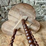 Turned wooden clover table