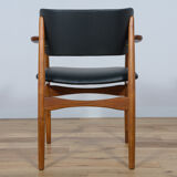 Fauteuil en teck et cuir danois du milieu du siècle, années 1970