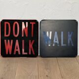 Panneaux anciens new york circulation us  walk don't walk paire
