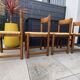 Suite de 4 chaises paillées vintage années 70