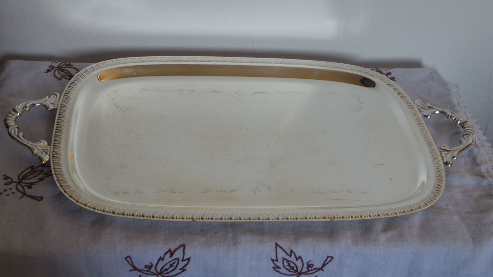 Silver serving tray