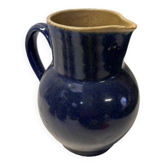 Blue stoneware pitcher