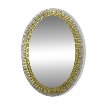 Cristal Art Mid-Century Modern Italian Ground and Gilded Mirror, 1960s