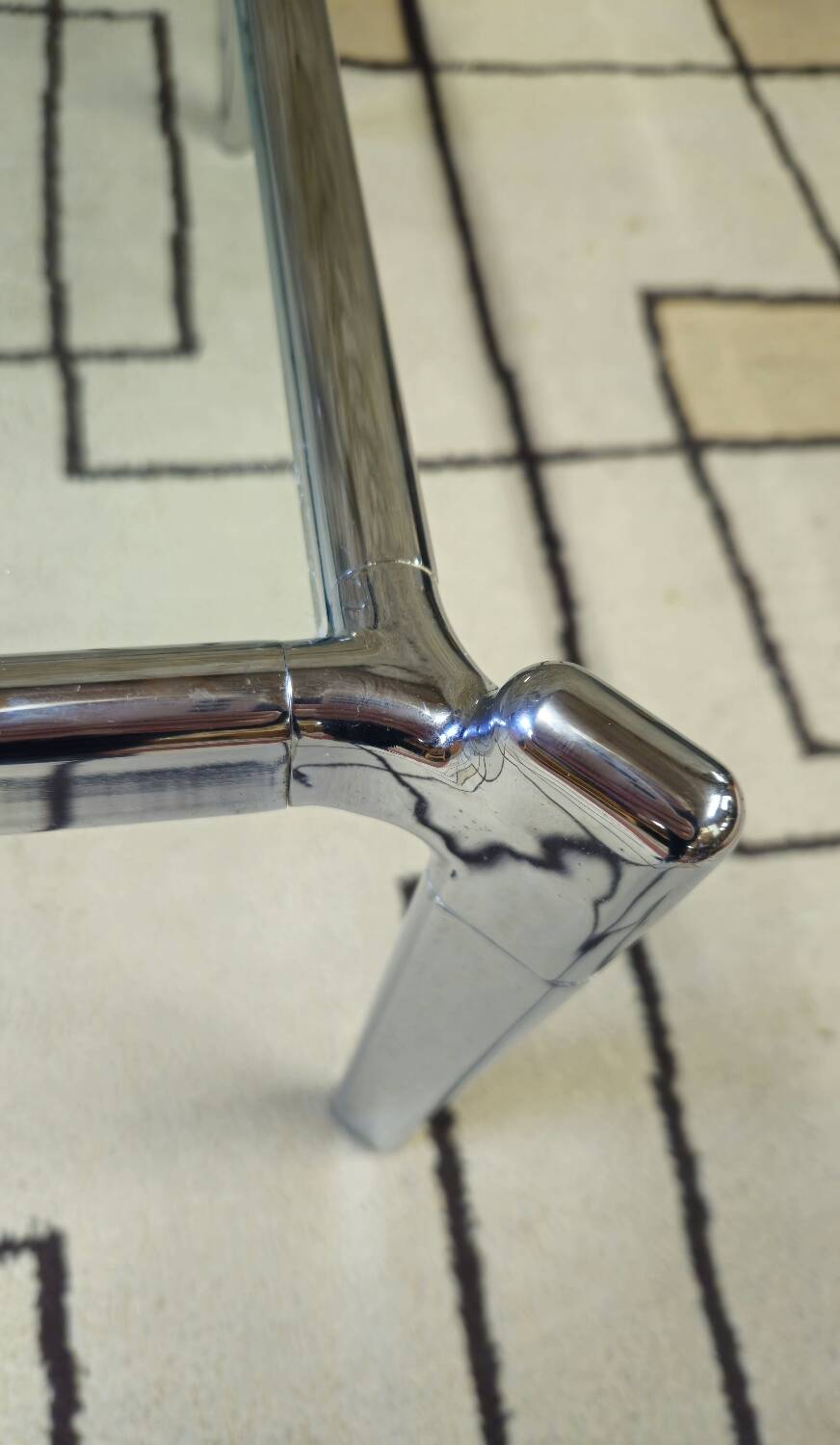 Chrome and glass coffee table, 1970