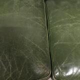 Chesterfield green leather sofa