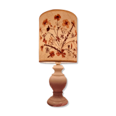 Vintage lamp alabaster foot lampshade vellum dried flowers