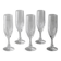 Set of 5 champagne flutes, Lembeg Crystal, 1960